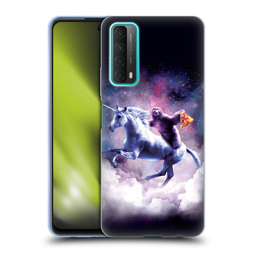 Random Galaxy Space Unicorn Ride Pizza Sloth Soft Gel Case for Huawei P Smart (2021)