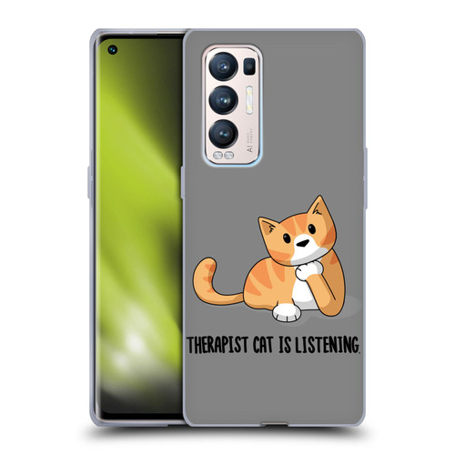Beth Wilson Doodle Cats 2 Therapist Soft Gel Case for OPPO Find X3 Neo / Reno5 Pro+ 5G