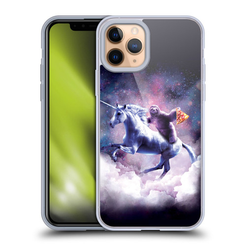 Random Galaxy Space Unicorn Ride Pizza Sloth Soft Gel Case for Apple iPhone 11 Pro