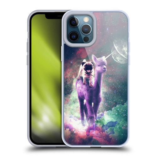 Random Galaxy Space Unicorn Ride Pug Riding Llama Soft Gel Case for Apple iPhone 12 Pro Max