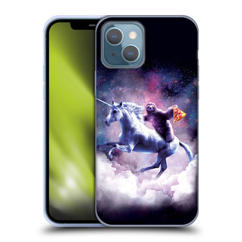 Random Galaxy Space Unicorn Ride Pizza Sloth Soft Gel Case for Apple iPhone 13