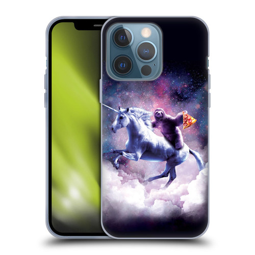 Random Galaxy Space Unicorn Ride Pizza Sloth Soft Gel Case for Apple iPhone 13 Pro