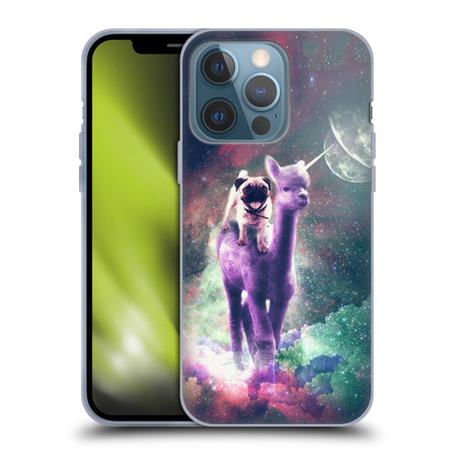 Random Galaxy Space Unicorn Ride Pug Riding Llama Soft Gel Case for Apple iPhone 13 Pro