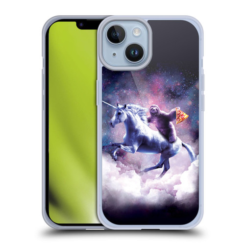 Random Galaxy Space Unicorn Ride Pizza Sloth Soft Gel Case for Apple iPhone 14