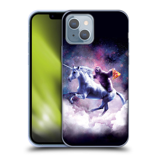 Random Galaxy Space Unicorn Ride Pizza Sloth Soft Gel Case for Apple iPhone 14