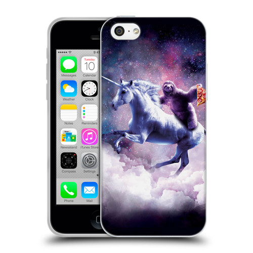 Random Galaxy Space Unicorn Ride Pizza Sloth Soft Gel Case for Apple iPhone 5c