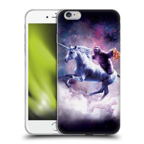 Random Galaxy Space Unicorn Ride Pizza Sloth Soft Gel Case for Apple iPhone 6 Plus / iPhone 6s Plus
