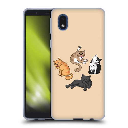 Beth Wilson Doodle Cats 2 Washing Time Soft Gel Case for Samsung Galaxy A01 Core (2020)