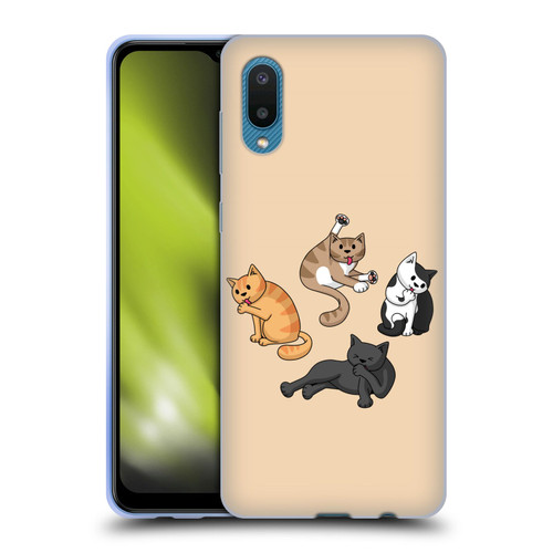 Beth Wilson Doodle Cats 2 Washing Time Soft Gel Case for Samsung Galaxy A02/M02 (2021)