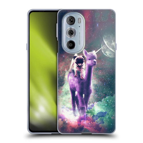 Random Galaxy Space Unicorn Ride Pug Riding Llama Soft Gel Case for Motorola Edge X30