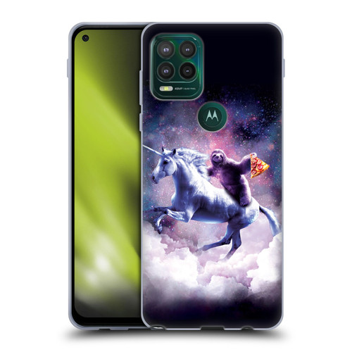 Random Galaxy Space Unicorn Ride Pizza Sloth Soft Gel Case for Motorola Moto G Stylus 5G 2021