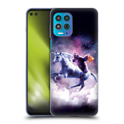 Random Galaxy Space Unicorn Ride Pizza Sloth Soft Gel Case for Motorola Moto G100