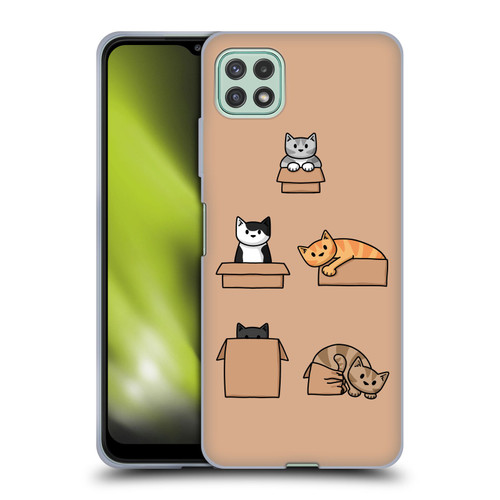 Beth Wilson Doodle Cats 2 Boxes Soft Gel Case for Samsung Galaxy A22 5G / F42 5G (2021)