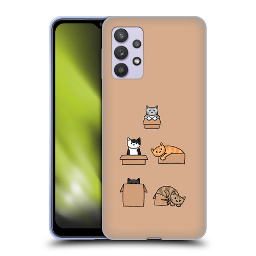 Beth Wilson Doodle Cats 2 Boxes Soft Gel Case for Samsung Galaxy A32 5G / M32 5G (2021)