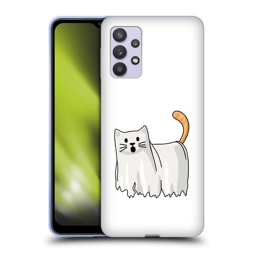 Beth Wilson Doodle Cats 2 Halloween Ghost Soft Gel Case for Samsung Galaxy A32 5G / M32 5G (2021)