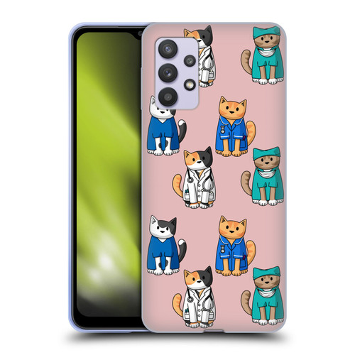 Beth Wilson Doodle Cats 2 Professionals Soft Gel Case for Samsung Galaxy A32 5G / M32 5G (2021)