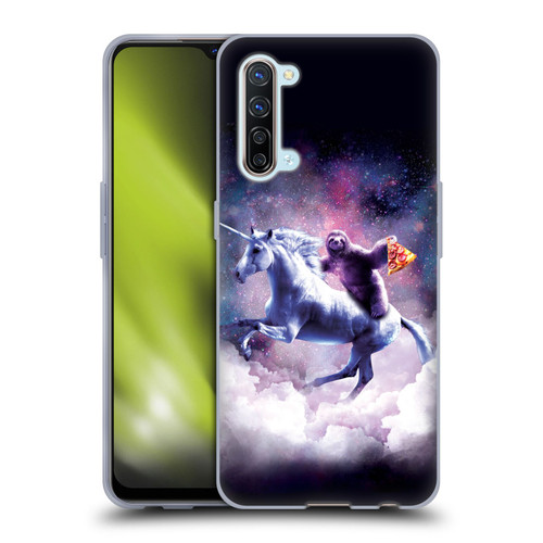 Random Galaxy Space Unicorn Ride Pizza Sloth Soft Gel Case for OPPO Find X2 Lite 5G