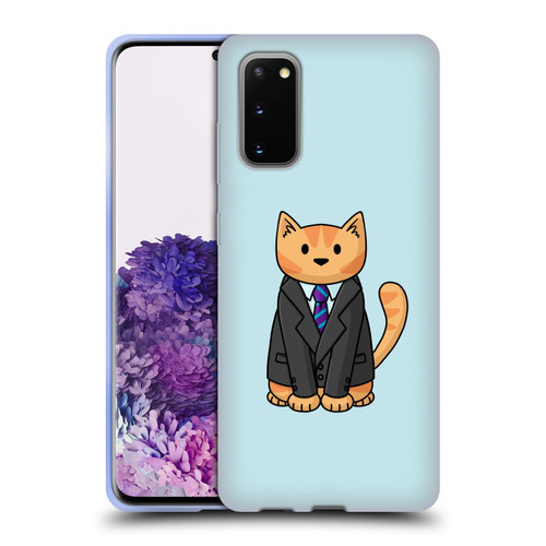 Beth Wilson Doodle Cats 2 Business Suit Soft Gel Case for Samsung Galaxy S20 / S20 5G