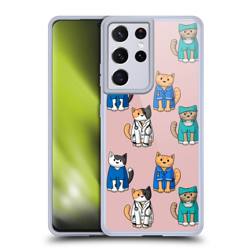 Beth Wilson Doodle Cats 2 Professionals Soft Gel Case for Samsung Galaxy S21 Ultra 5G