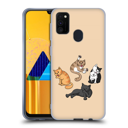 Beth Wilson Doodle Cats 2 Washing Time Soft Gel Case for Samsung Galaxy M30s (2019)/M21 (2020)