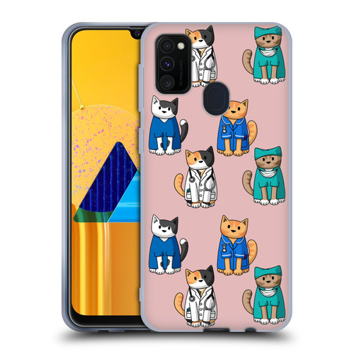 Beth Wilson Doodle Cats 2 Professionals Soft Gel Case for Samsung Galaxy M30s (2019)/M21 (2020)
