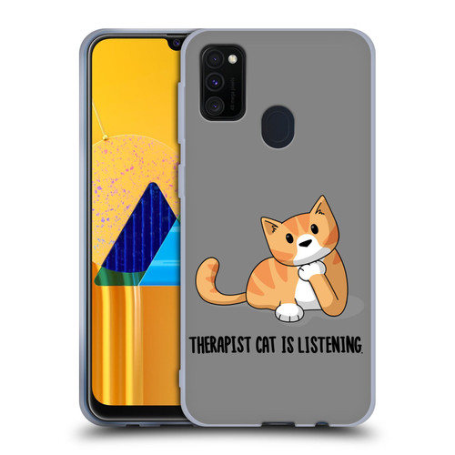 Beth Wilson Doodle Cats 2 Therapist Soft Gel Case for Samsung Galaxy M30s (2019)/M21 (2020)