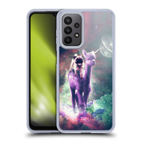 Random Galaxy Space Unicorn Ride Pug Riding Llama Soft Gel Case for Samsung Galaxy A23 / 5G (2022)