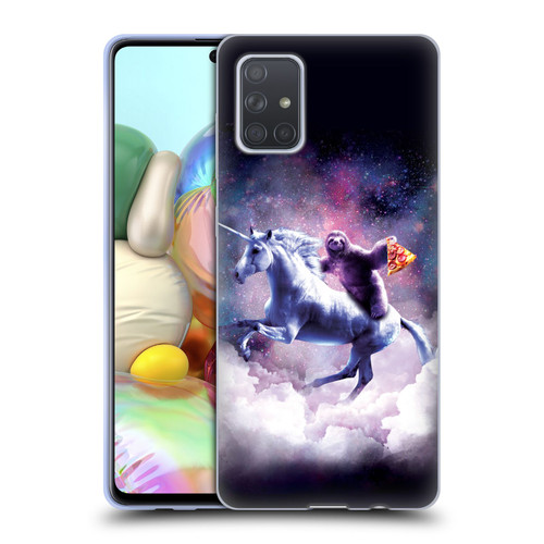 Random Galaxy Space Unicorn Ride Pizza Sloth Soft Gel Case for Samsung Galaxy A71 (2019)