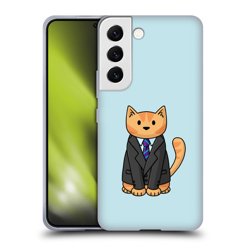 Beth Wilson Doodle Cats 2 Business Suit Soft Gel Case for Samsung Galaxy S22 5G