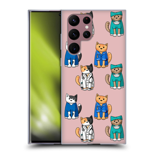 Beth Wilson Doodle Cats 2 Professionals Soft Gel Case for Samsung Galaxy S22 Ultra 5G