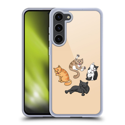 Beth Wilson Doodle Cats 2 Washing Time Soft Gel Case for Samsung Galaxy S23+ 5G