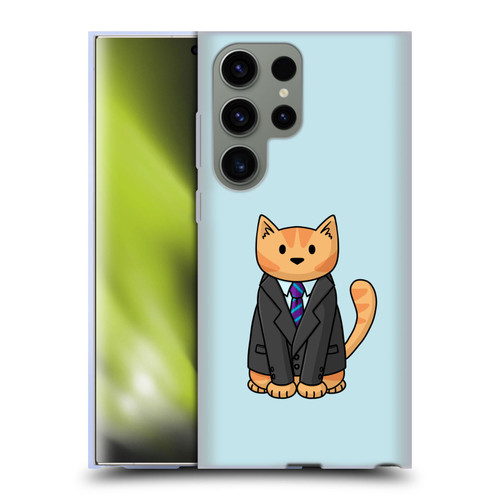 Beth Wilson Doodle Cats 2 Business Suit Soft Gel Case for Samsung Galaxy S23 Ultra 5G
