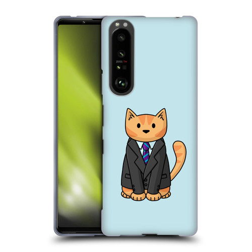 Beth Wilson Doodle Cats 2 Business Suit Soft Gel Case for Sony Xperia 1 III