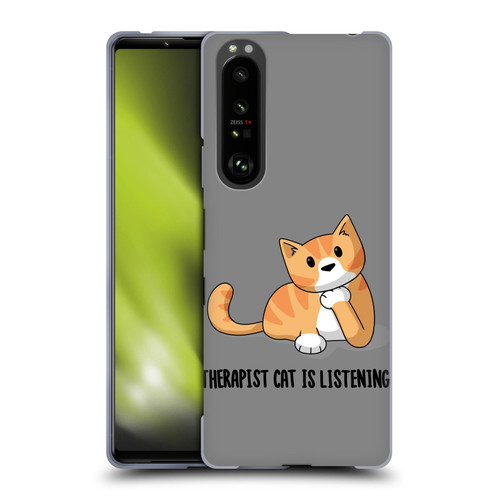 Beth Wilson Doodle Cats 2 Therapist Soft Gel Case for Sony Xperia 1 III