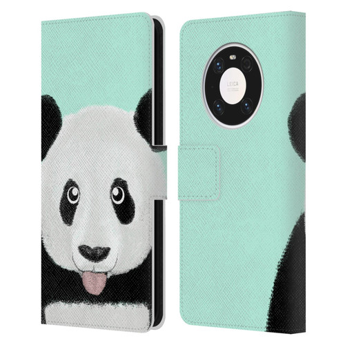 Barruf Animals The Cute Panda Leather Book Wallet Case Cover For Huawei Mate 40 Pro 5G