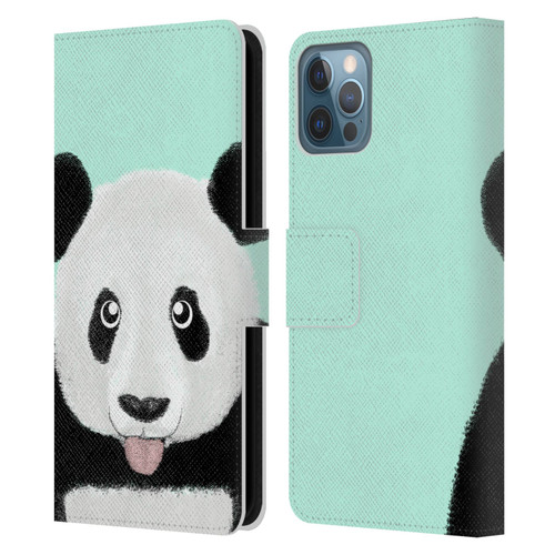 Barruf Animals The Cute Panda Leather Book Wallet Case Cover For Apple iPhone 12 / iPhone 12 Pro