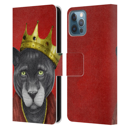 Barruf Animals The King Panther Leather Book Wallet Case Cover For Apple iPhone 12 / iPhone 12 Pro