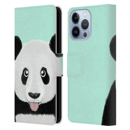 Barruf Animals The Cute Panda Leather Book Wallet Case Cover For Apple iPhone 13 Pro
