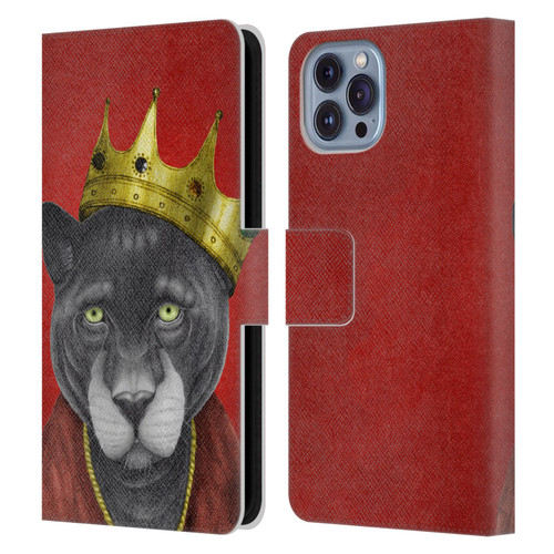 Barruf Animals The King Panther Leather Book Wallet Case Cover For Apple iPhone 14