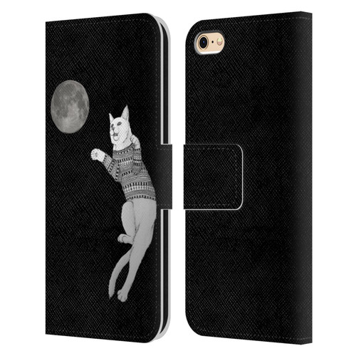 Barruf Animals Cat-ch The Moon Leather Book Wallet Case Cover For Apple iPhone 6 / iPhone 6s