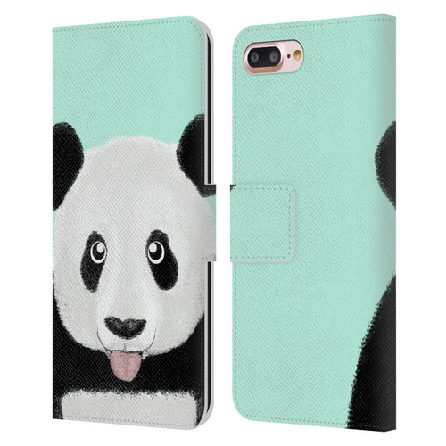 Barruf Animals The Cute Panda Leather Book Wallet Case Cover For Apple iPhone 7 Plus / iPhone 8 Plus