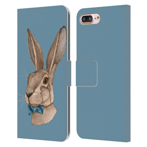 Barruf Animals Hare Leather Book Wallet Case Cover For Apple iPhone 7 Plus / iPhone 8 Plus