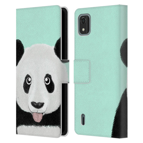 Barruf Animals The Cute Panda Leather Book Wallet Case Cover For Nokia C2 2nd Edition