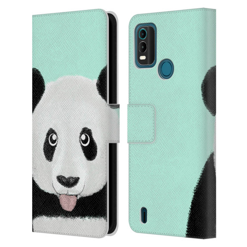 Barruf Animals The Cute Panda Leather Book Wallet Case Cover For Nokia G11 Plus