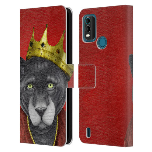 Barruf Animals The King Panther Leather Book Wallet Case Cover For Nokia G11 Plus