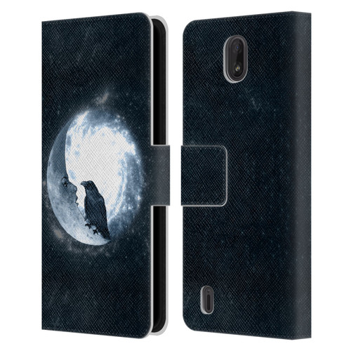 Barruf Animals Crow and Its Moon Leather Book Wallet Case Cover For Nokia C01 Plus/C1 2nd Edition