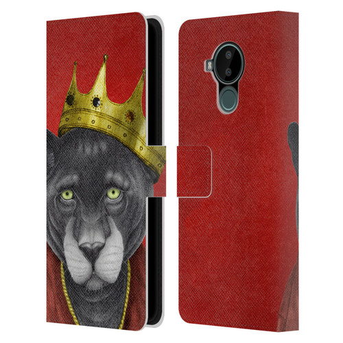 Barruf Animals The King Panther Leather Book Wallet Case Cover For Nokia C30