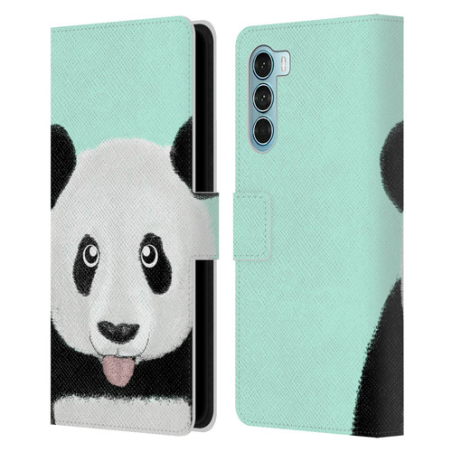 Barruf Animals The Cute Panda Leather Book Wallet Case Cover For Motorola Edge S30 / Moto G200 5G