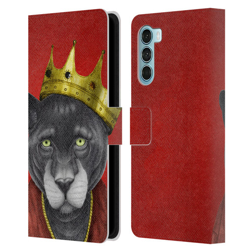 Barruf Animals The King Panther Leather Book Wallet Case Cover For Motorola Edge S30 / Moto G200 5G
