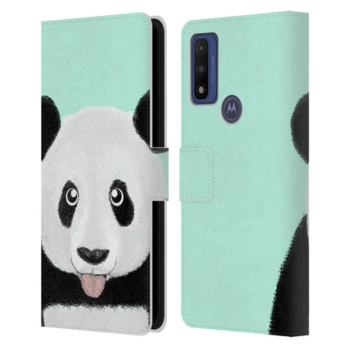 Barruf Animals The Cute Panda Leather Book Wallet Case Cover For Motorola G Pure